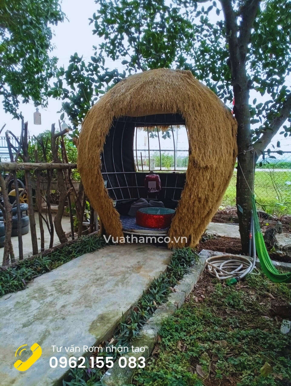 Rơm nhân tạo lợp mái nhà chòi