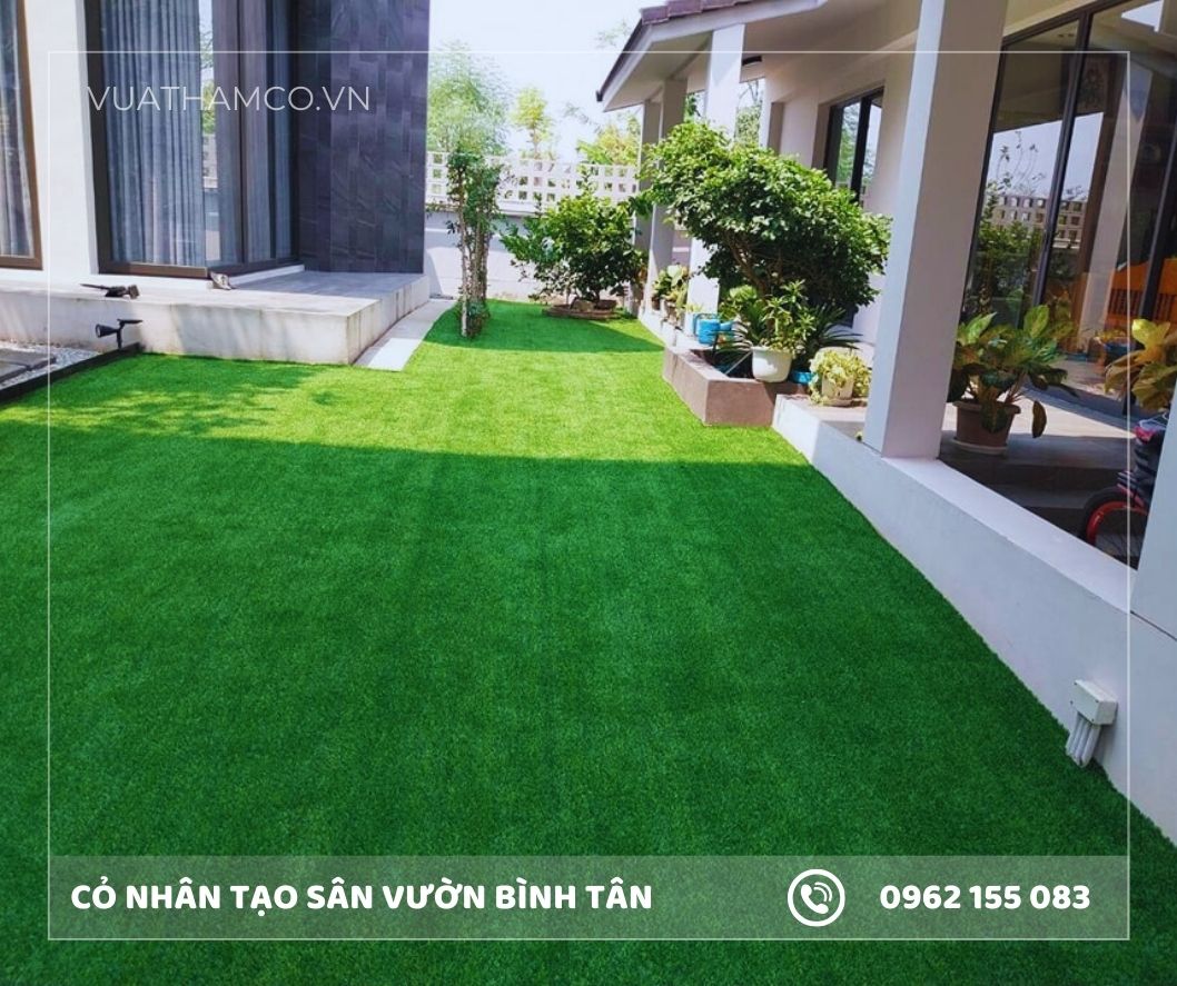 Thi công cỏ nhân tạo sân vườn Bình Tân