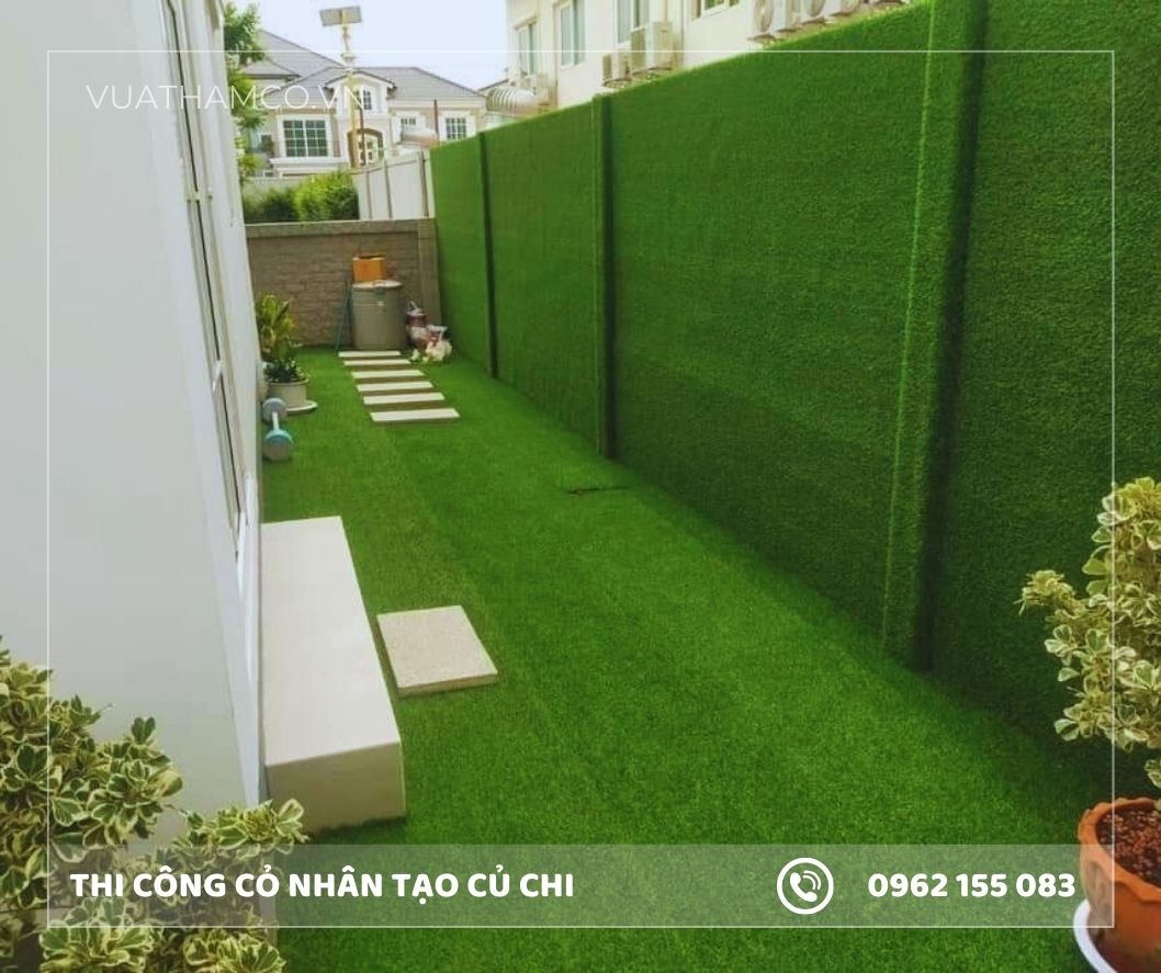 Cỏ nhân tạo dán tường trang trí Củ Chi