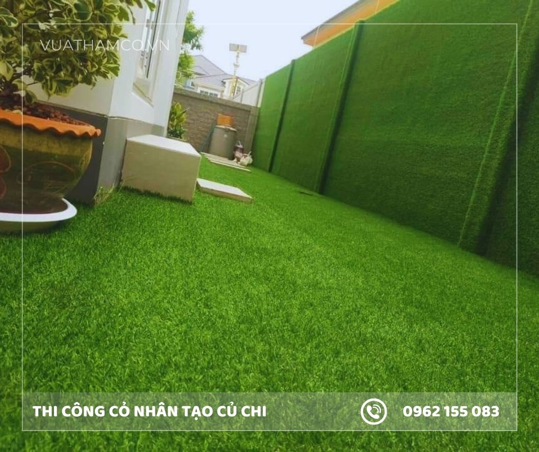 Cỏ nhân tạo dán tường trang trí Củ Chi