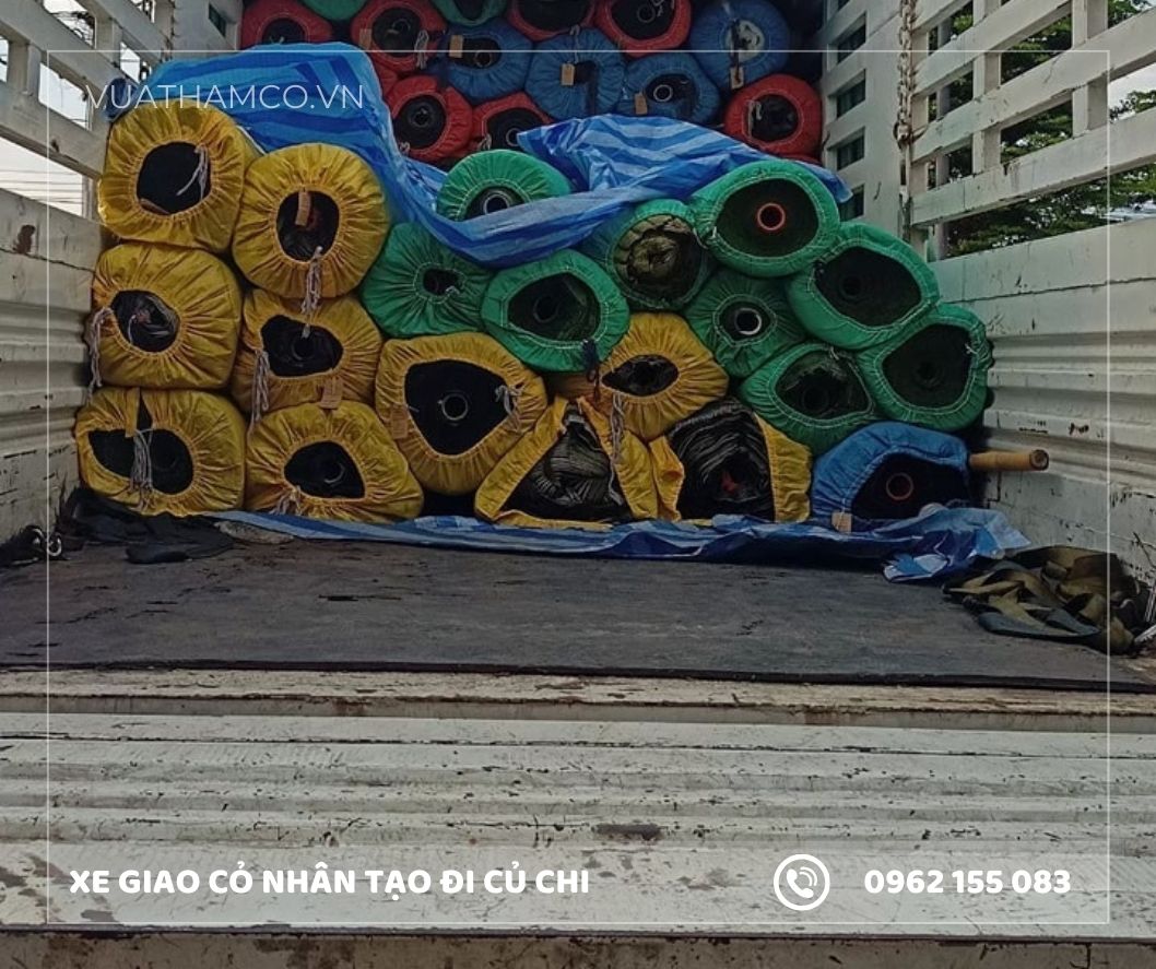 Giao cỏ nhân tạo đi Củ Chi cho khách