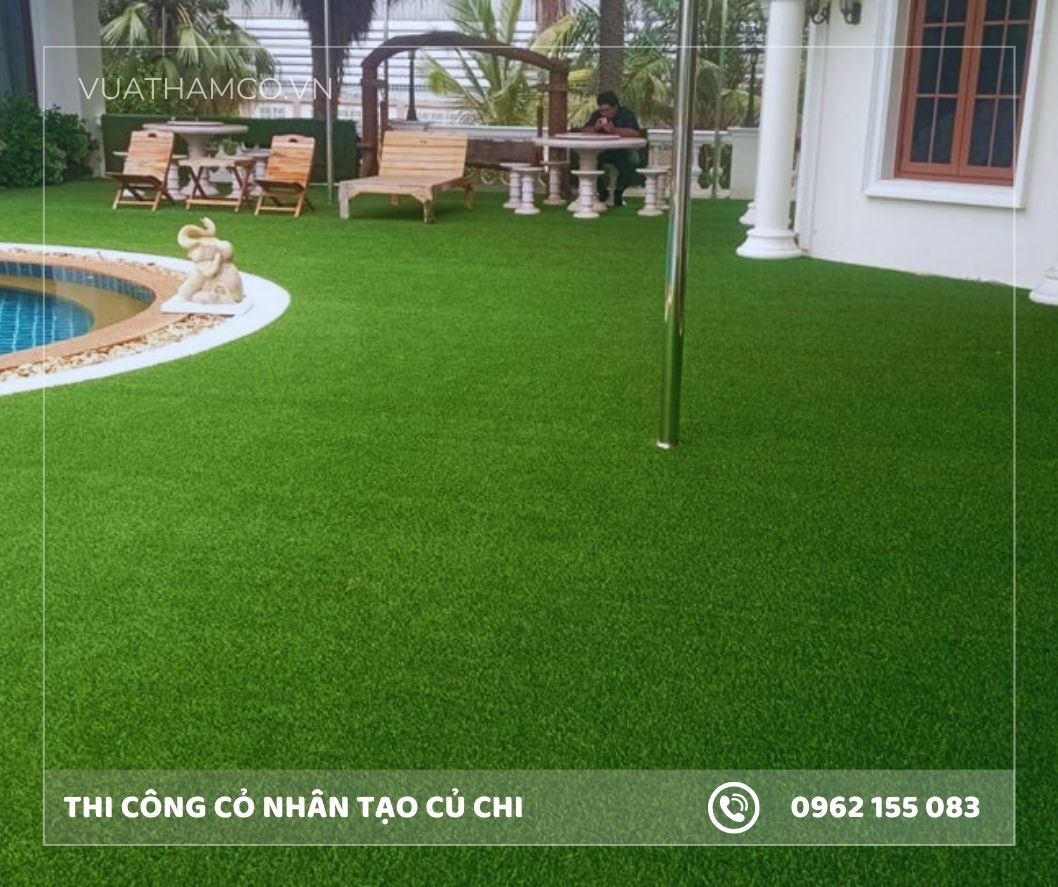 Thi công cỏ nhân tạo sân vườn Củ Chi