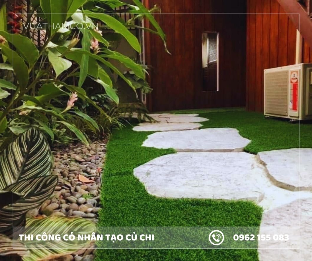 Cỏ nhân tạo trải sân vườn giá rẻ