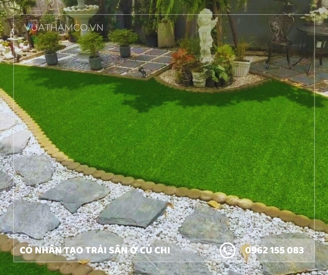 Thi công cỏ nhân tạo sân vườn Củ Chi