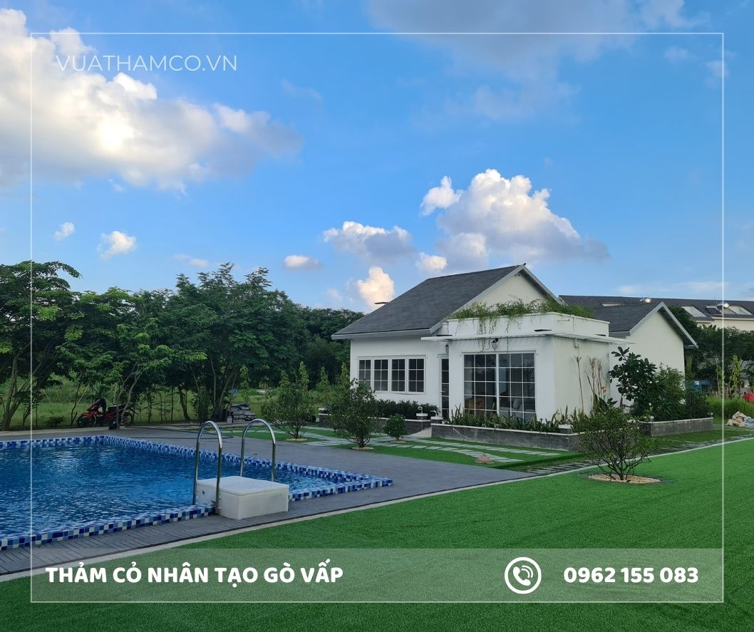 Cỏ nhân tạo trang trí biệt thự Gò Vấp
