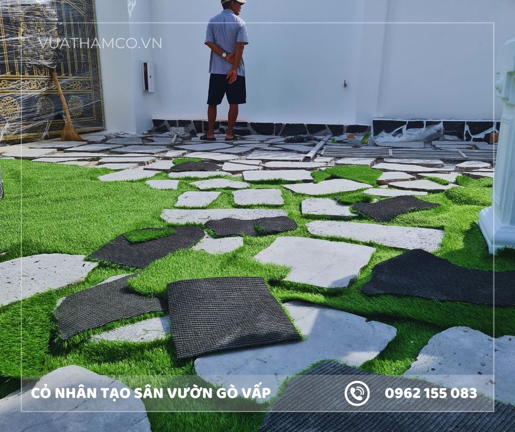 Cỏ nhân tạo trải sân vườn Gò Vấp