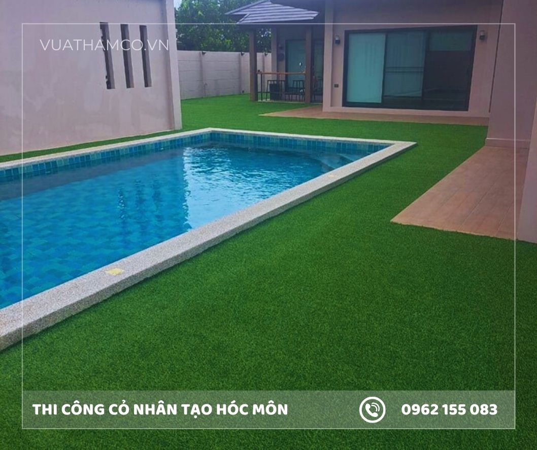 Cỏ nhân tạo trải hồ bơi Hóc Môn