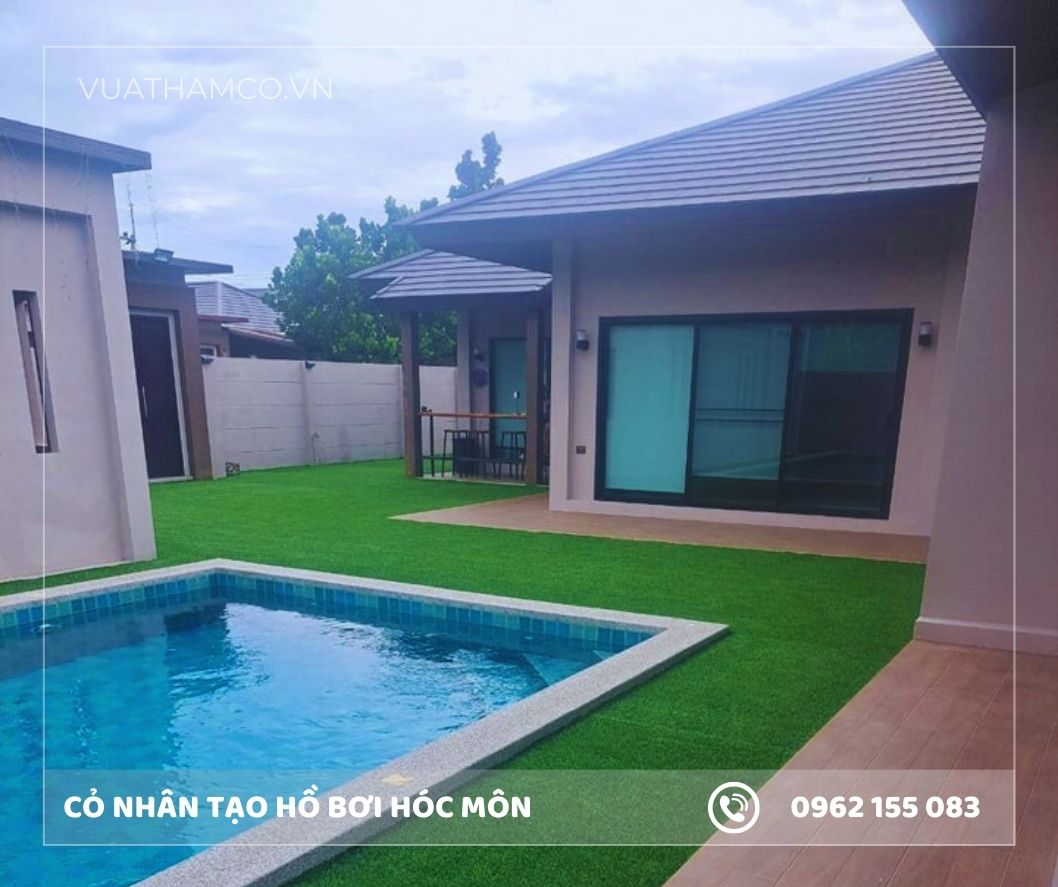 Cỏ nhân tạo trải hồ bơi Hóc Môn