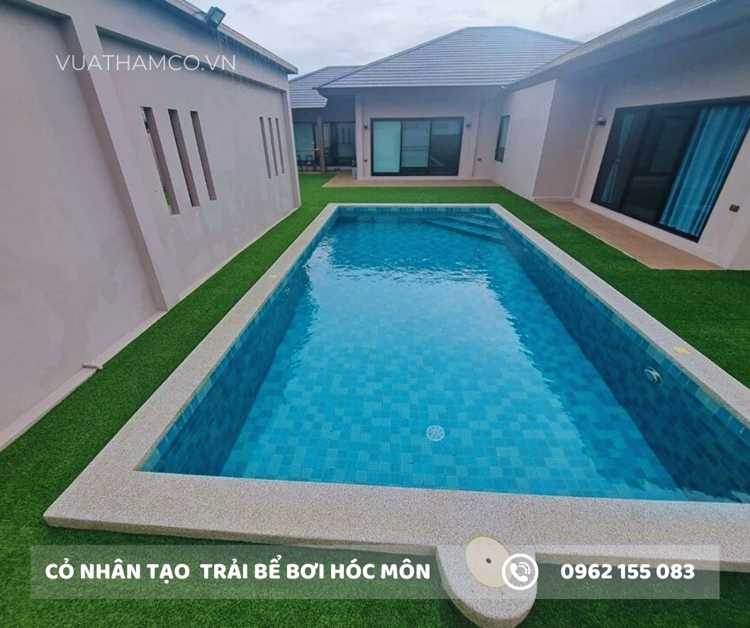 Cỏ nhân tạotrải hồ bơi Hóc Môn