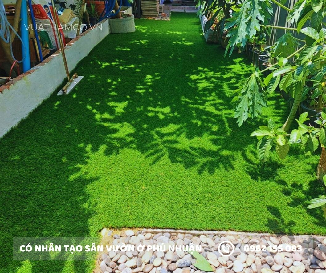 Cỏ nhân tạo trải sân vườn quận Phú Nhuận