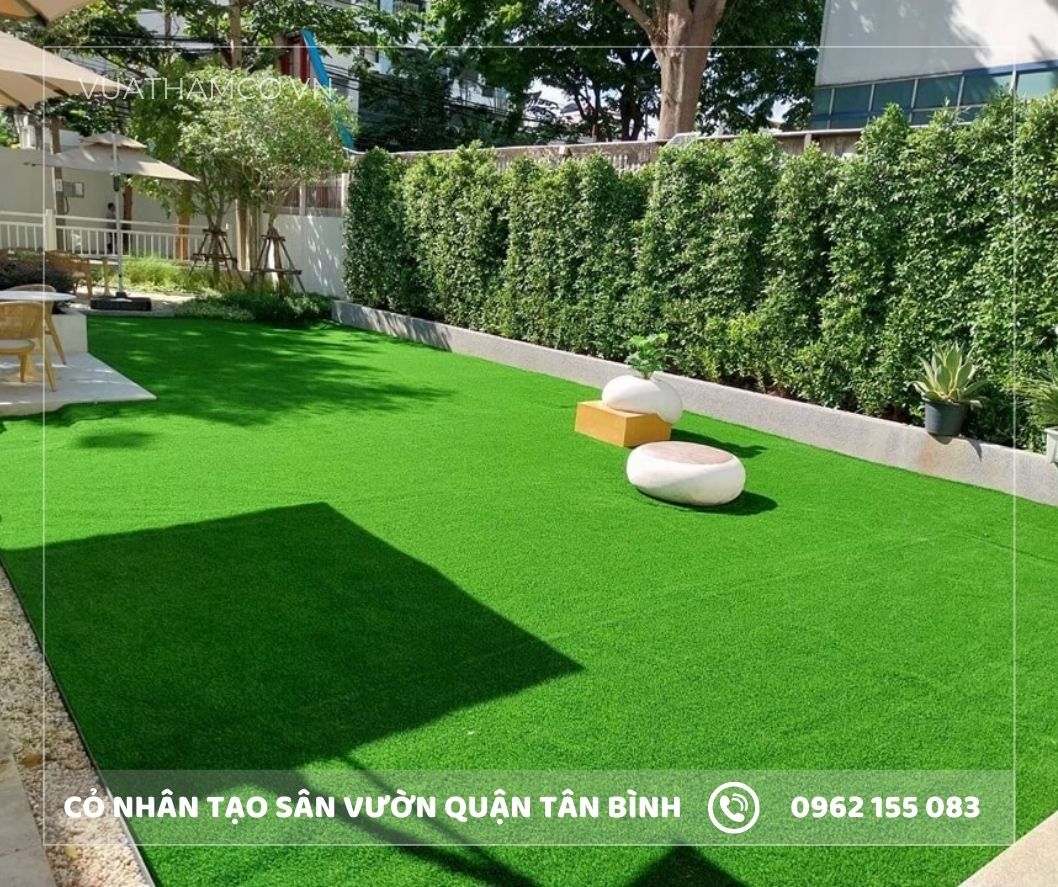 Cỏ nhân tạo trải sân vườn quận Tân Bình